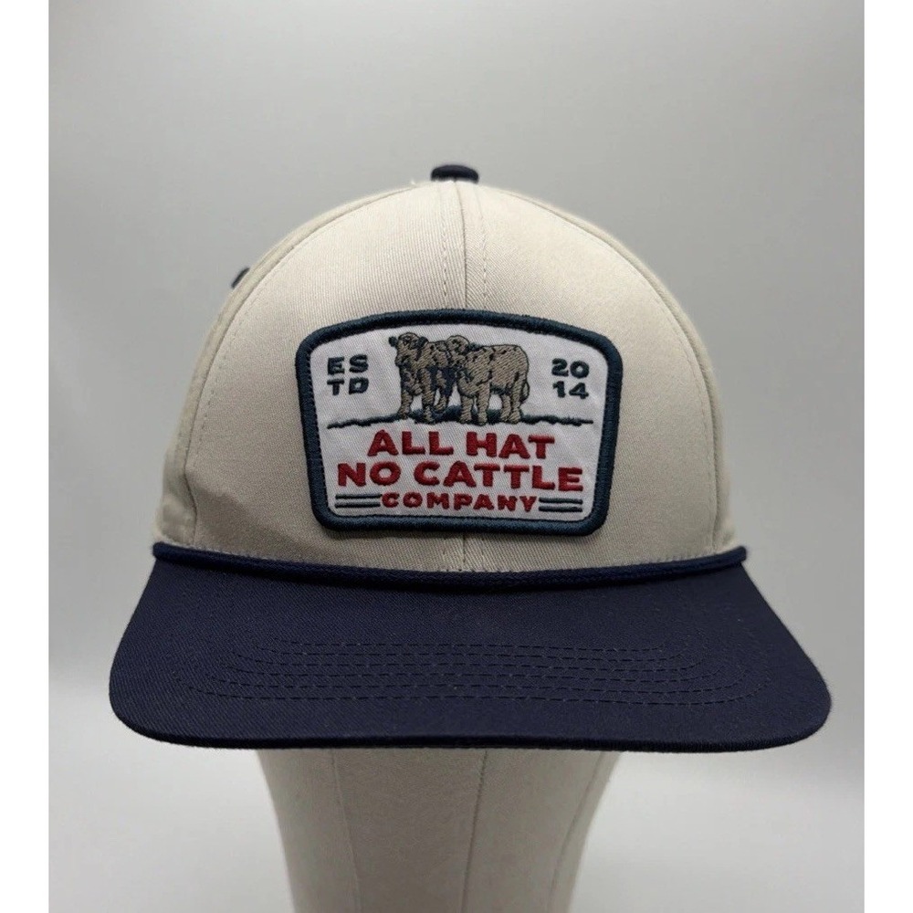 All Hat No Cattle Company Patch Hat/Cap Adjustable Sendero Provisions Beige Blue